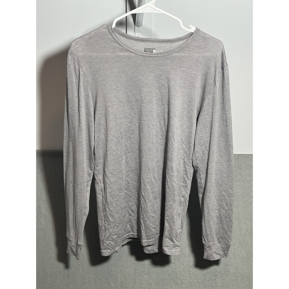 32 DEGREES HEAT Men's Gray Long Sleeve Thermal Crew Neck Base Layer Top